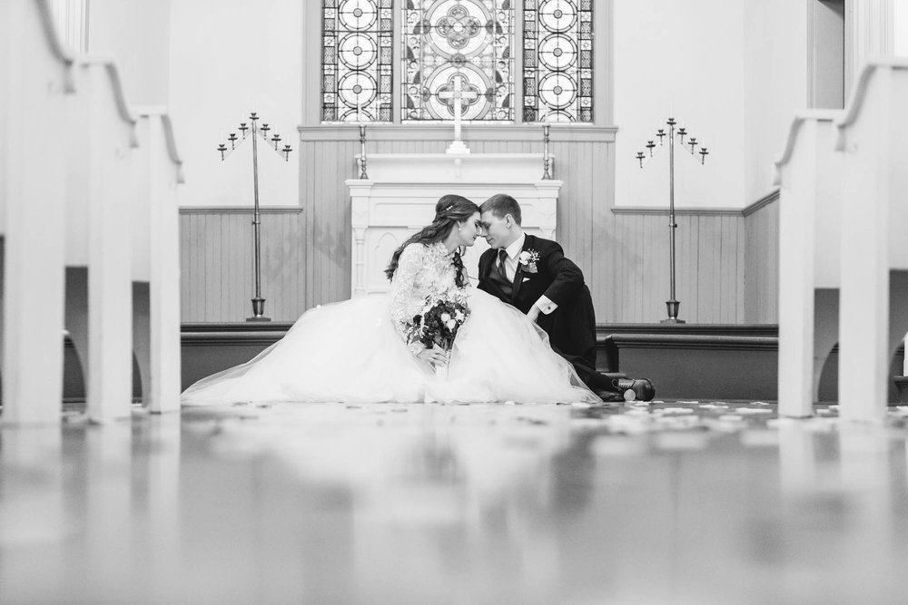bride and groom lifestyle traditional church wedding