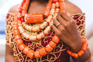 nigerian bride jewelry on wedding day