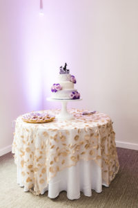 simple cake table at new albany wedding