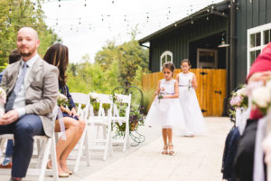 bridesmaids during outdoor ohio wedding ceremony