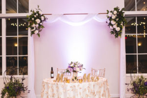 bride and groom table at new albany wedding
