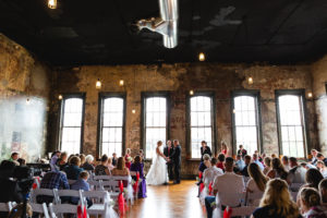 wide shot of cermony wedding photography in circleville ohio
