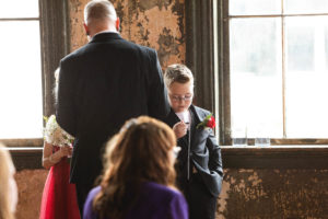 groom giving gift to wedding party wedding photography in circleville ohio