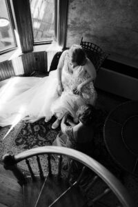 bride dressing mohican castle ohio wedding