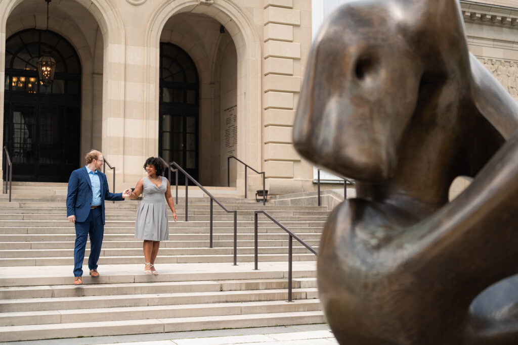 sam and grace capture the cutest engagement photos at the columbus museum of art
