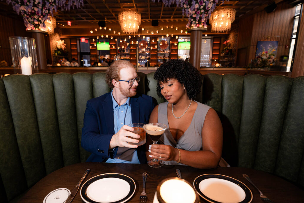 Cutest engagement photos at Columbus museum of art and Butcher and Rose